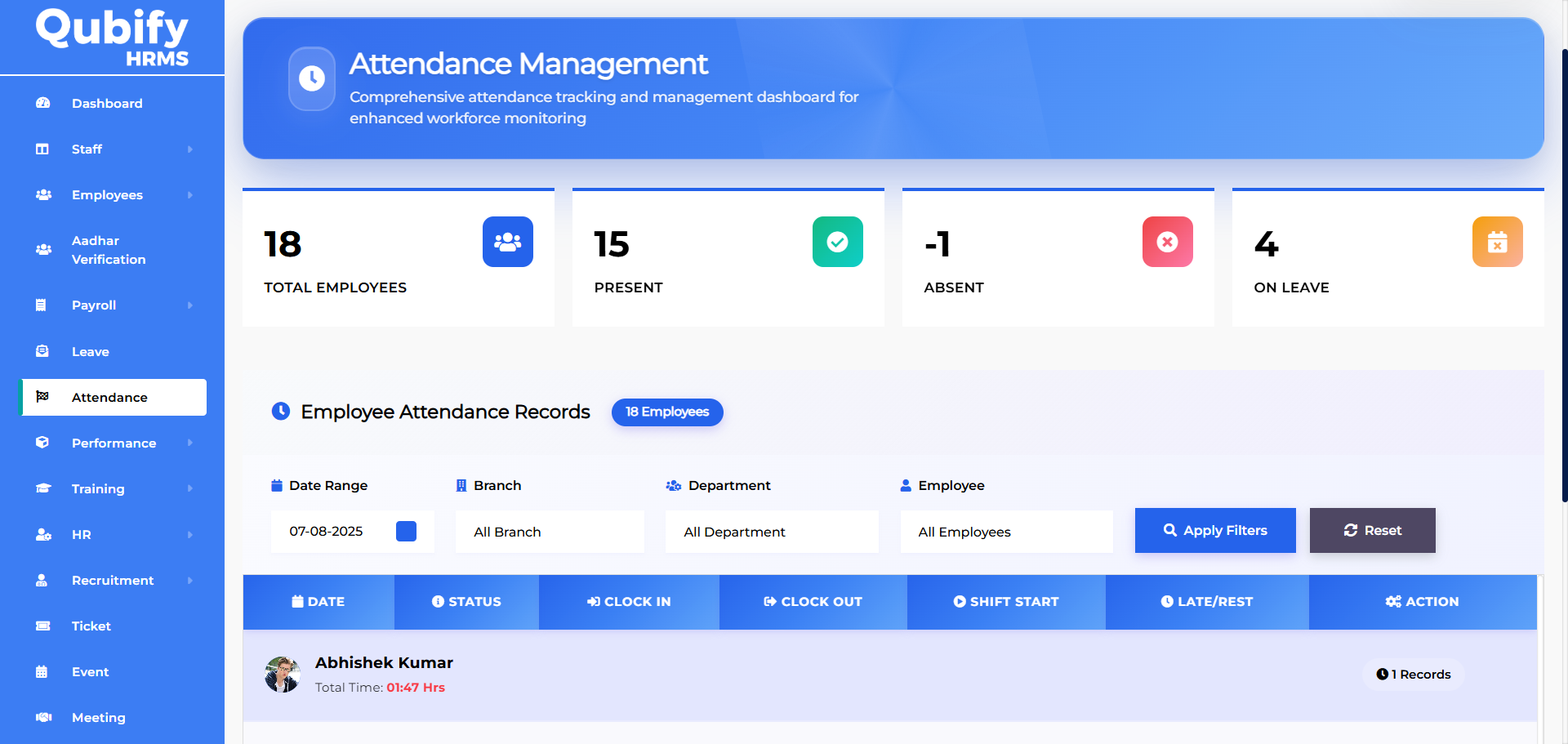 Attendance Tracking